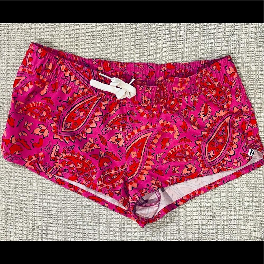 Girls Billabong red Orange Paisley wind shorts